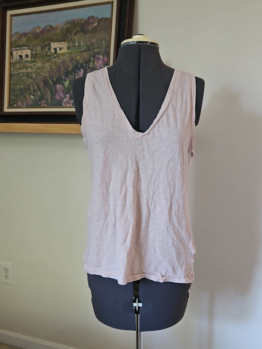 Madewell Pale Pink V-Neck Sleeveless Tank